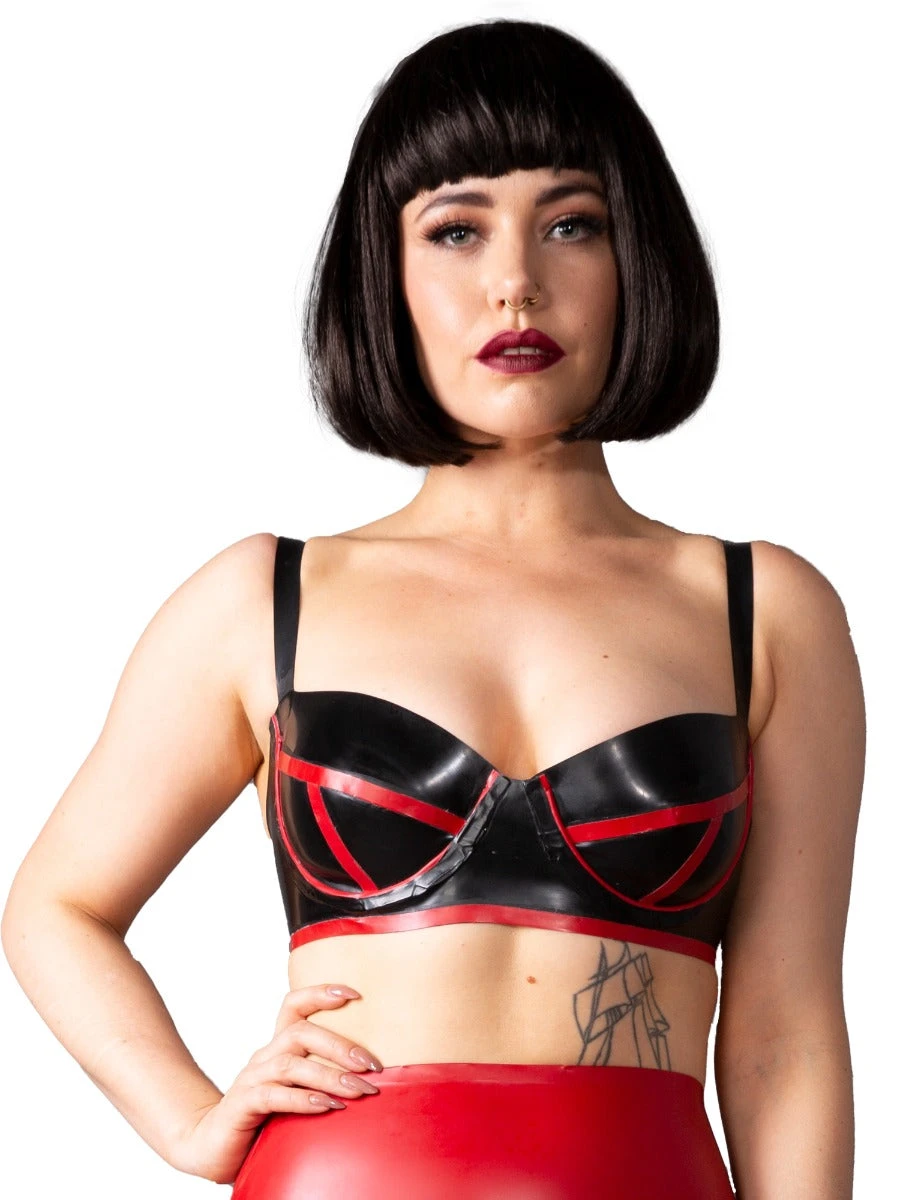 Zig Red Latex Bra - Image 5