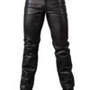 Zip Fly Leather Jeans