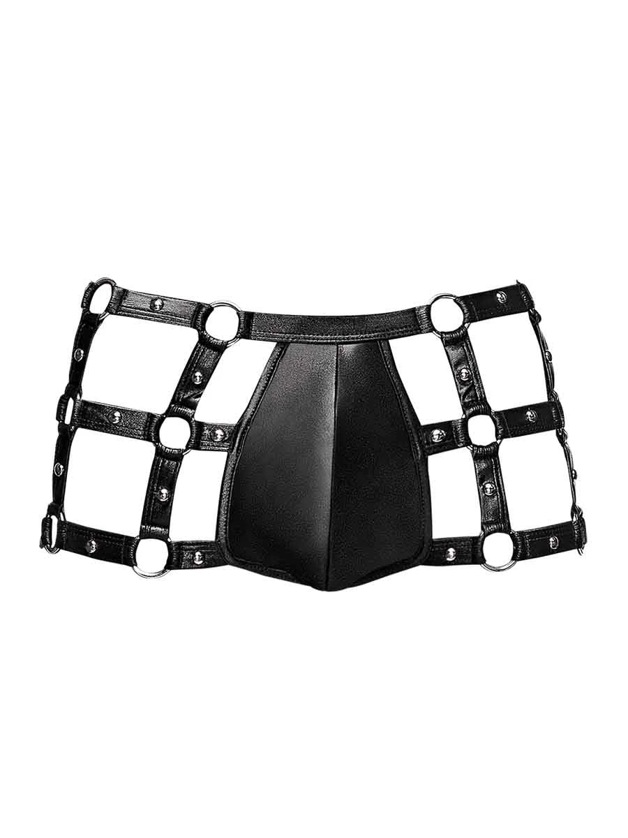Mens Wetlook Harness Shorts