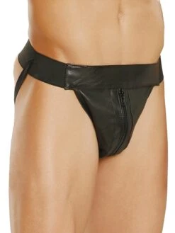 Mens Zipped Leather Jock Strap