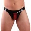 Striped Latex Jock With Zip